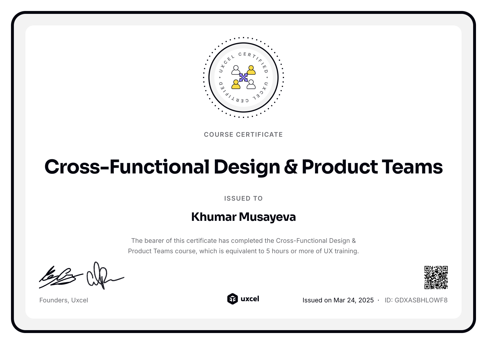 Khumar's certificate